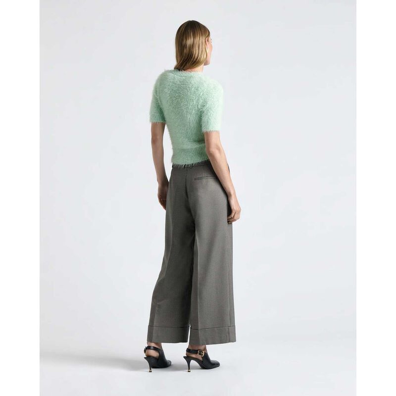 Cue European Micro Check Cropped Pant image number 1